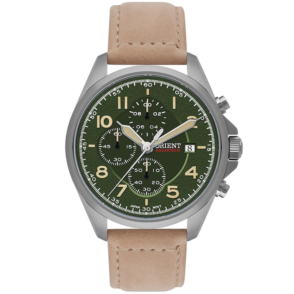 Relógio Orient Masculino Ref: Mbscc071 F2mx Solar Cronógrafo Prateado