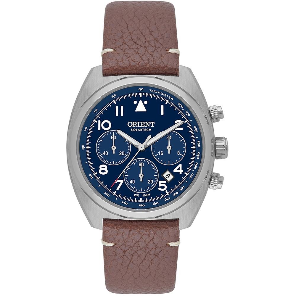 Relógio Orient Masculino Ref: Mbscc069 D2nx Solar Cronógrafo Prateado