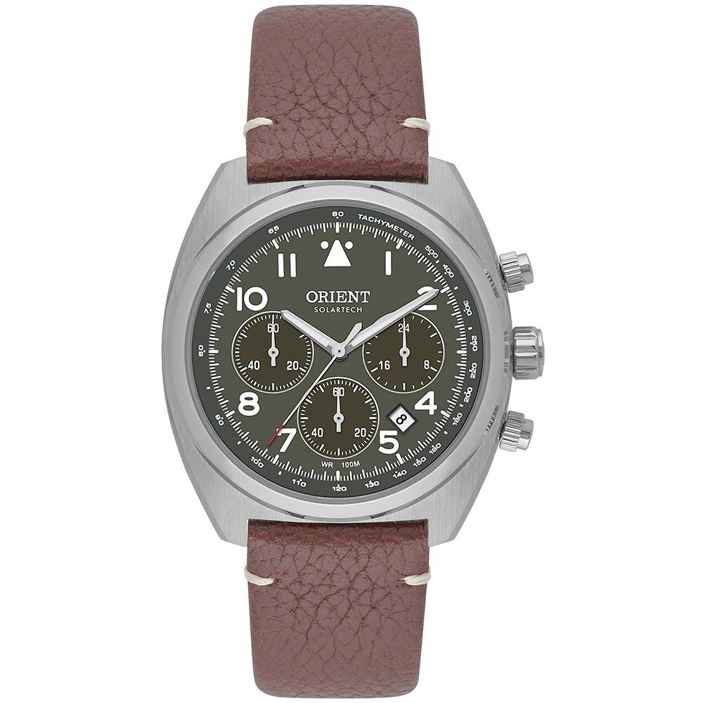 Relógio Orient Masculino Ref: Mbscc069 E2nx Solar Cronógrafo Prateado