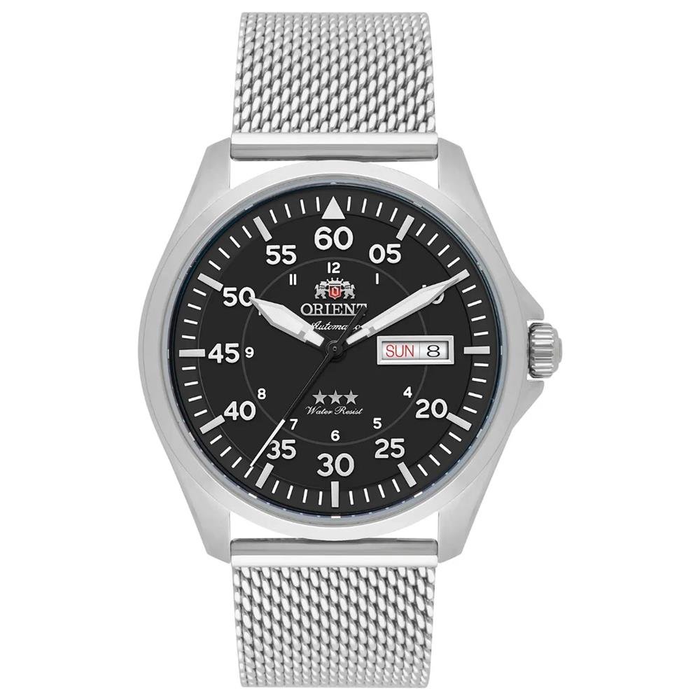 Relógio Orient Masculino Ref: Yn6ss009 P2sx Automático Mesh Prateado