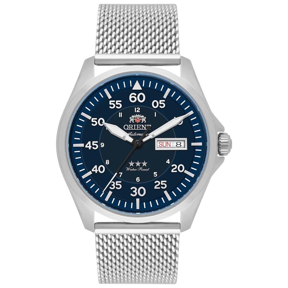 Relógio Orient Masculino Ref: Yn6ss009 D2sx Automático Mesh Prateado