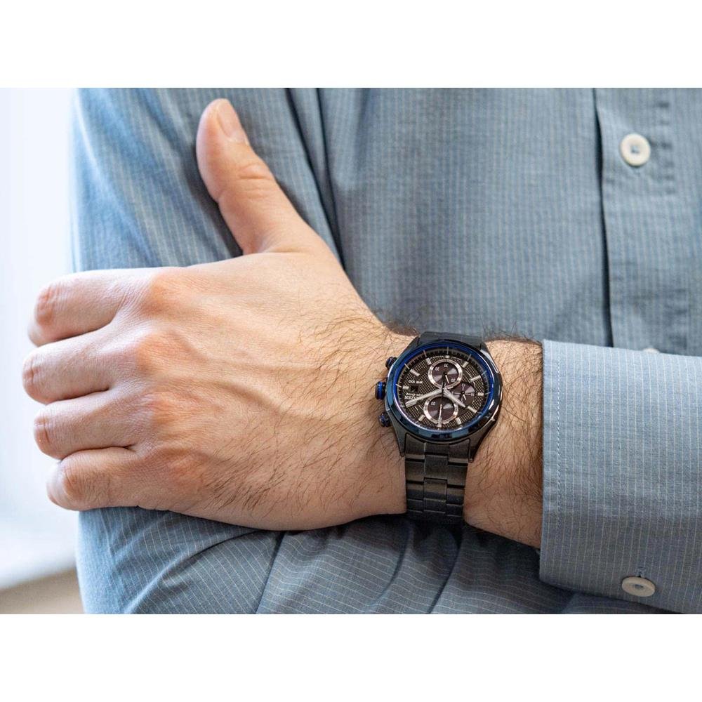 Relógio Citizen Masculino Ref: Ca0438-52e Solar Black Cronógrafo Eco-Drive Preto 5