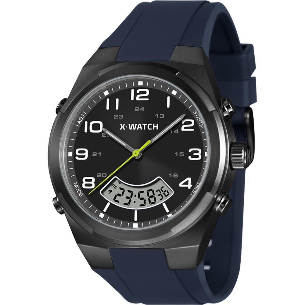 Relógio X-Watch Masculino Ref: Xmnpa025 P2dx Anadigi Black