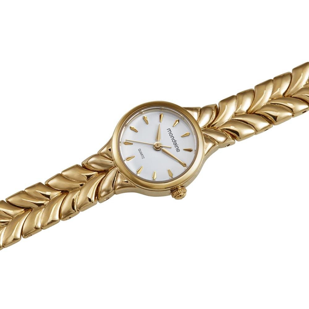 Relogio Mondaine Feminino Ref: 32956lpmvdm1 Clássico Dourado Dourado 2