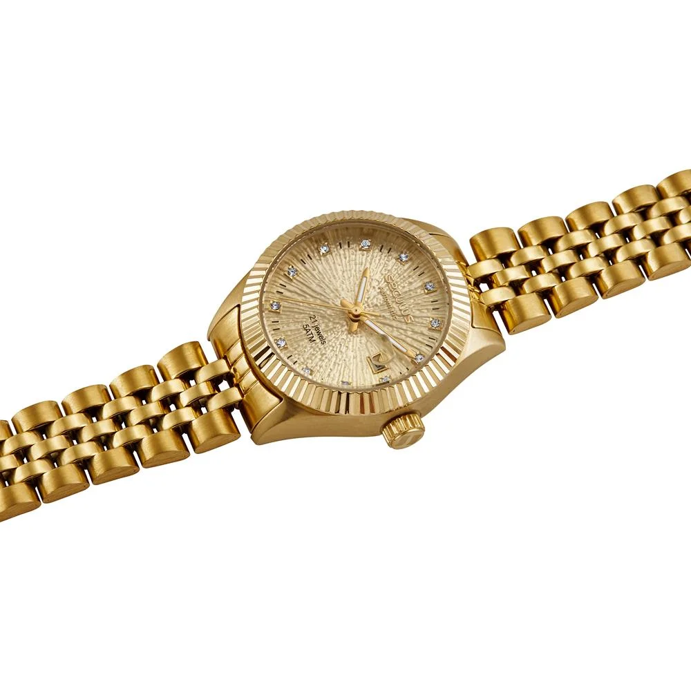 Relógio Seculus Feminino Ref: 44291lpsvda2 Automático Dourado Dourado 2