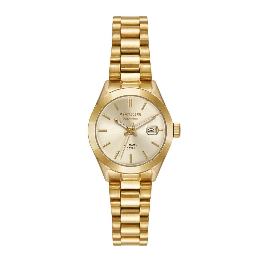 Relógio Seculus Feminino Ref: 44292lpsvda1 Automático Dourado