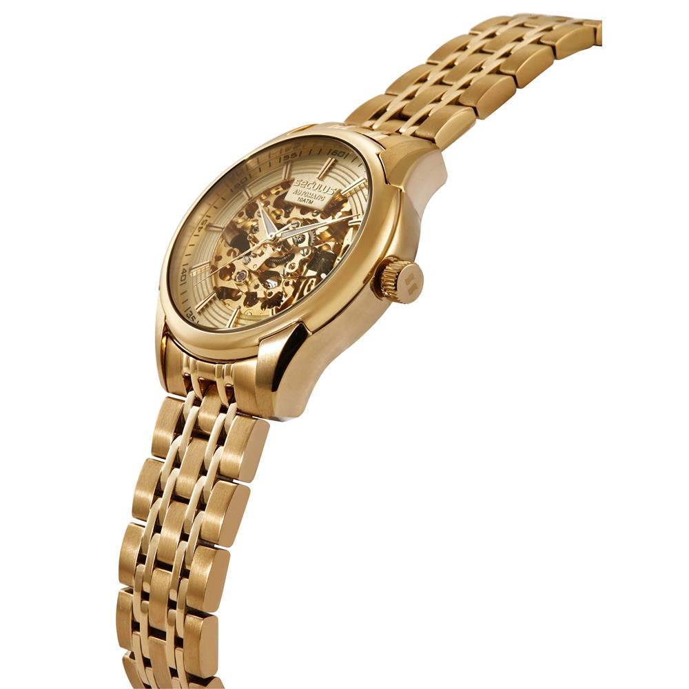 Relógio Seculus Masculino Ref: 44304gpsvda1 Automático Esqueleto Dourado Dourado 2