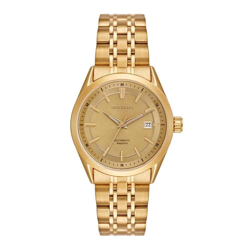 Relógio Seculus Masculino Ref: 77349gpsvda4 Automático Dourado