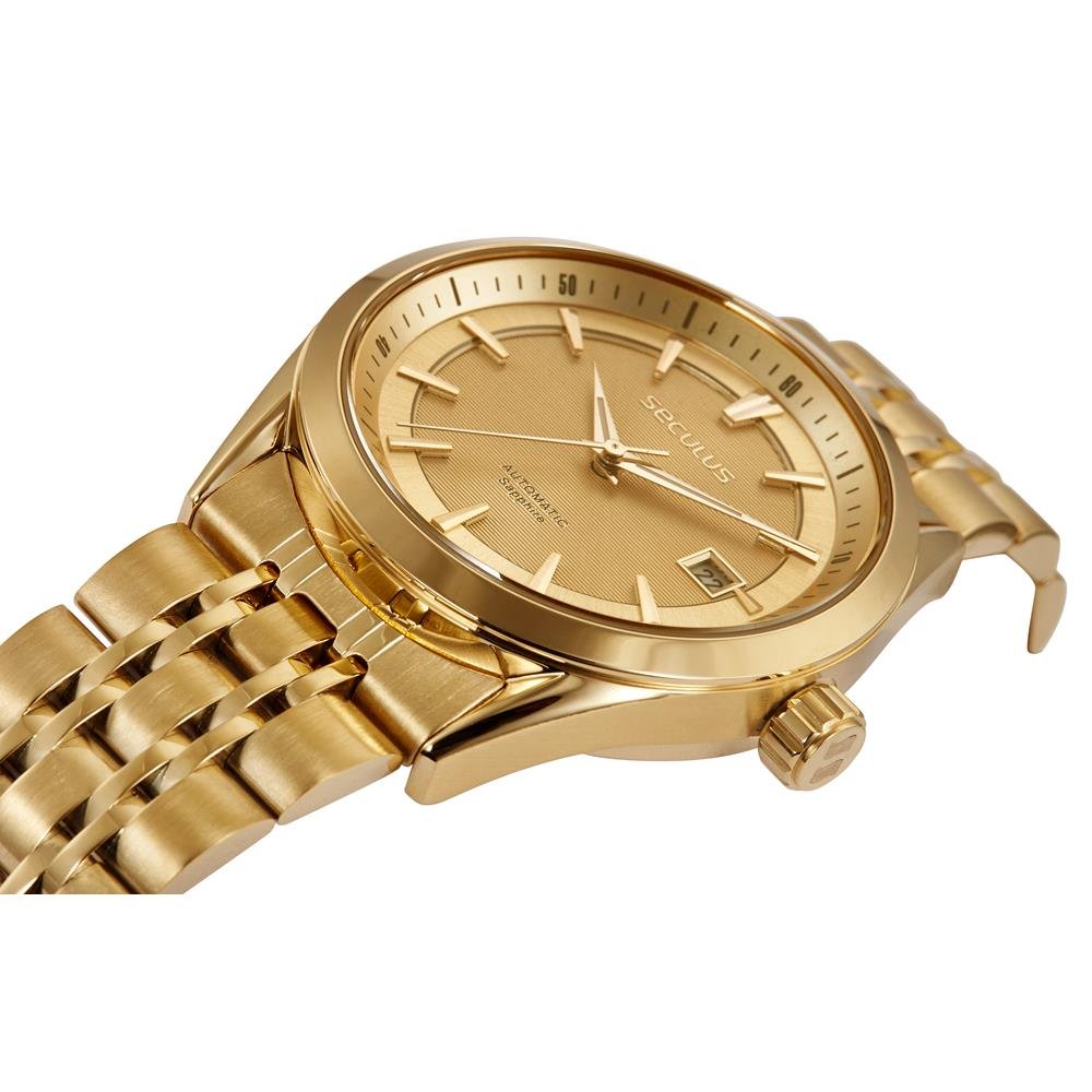 Relógio Seculus Masculino Ref: 77349gpsvda4 Automático Dourado Dourado 2
