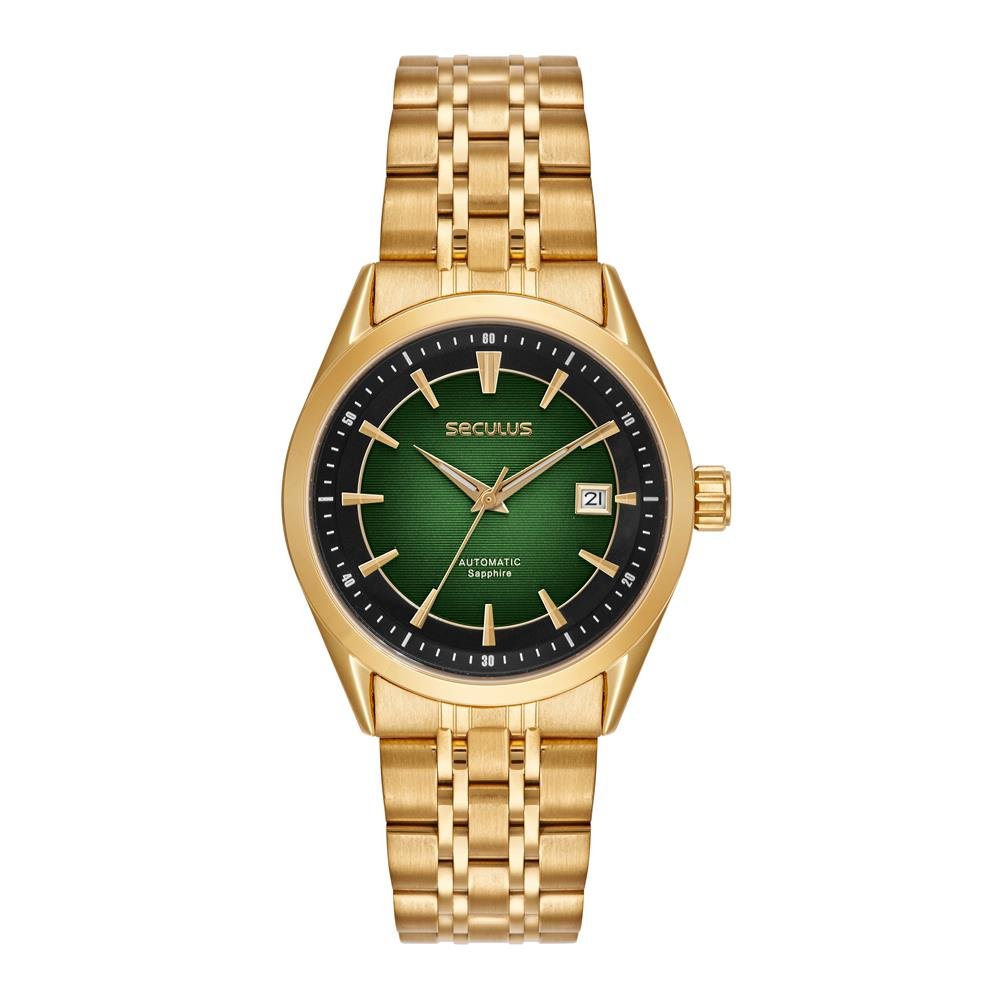 Relógio Seculus Masculino Ref: 77349gpsvda3 Automático Dourado Dourado 3