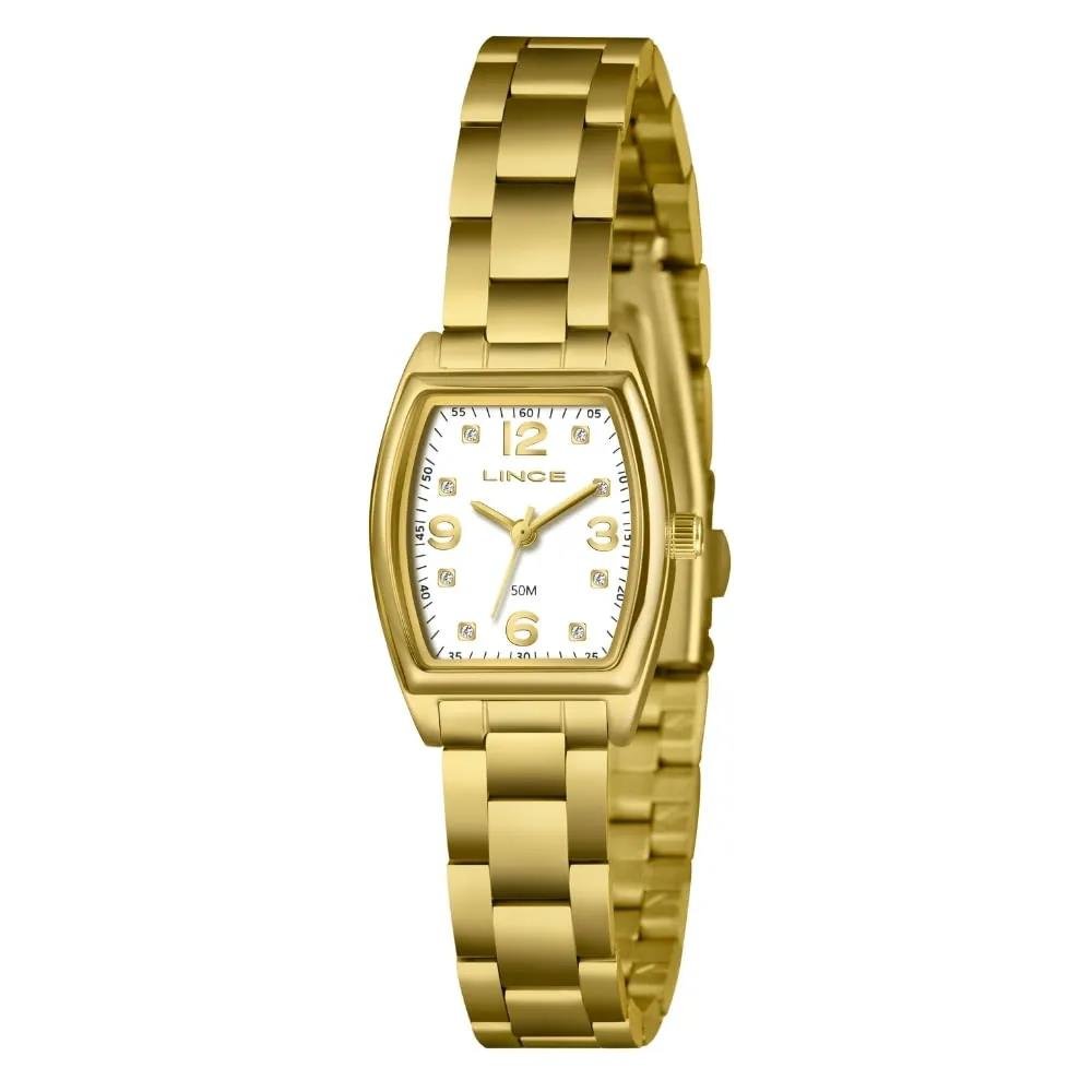 Relógio Lince Feminino Ref: Lqgh265l22 B2kx Retangular Dourado