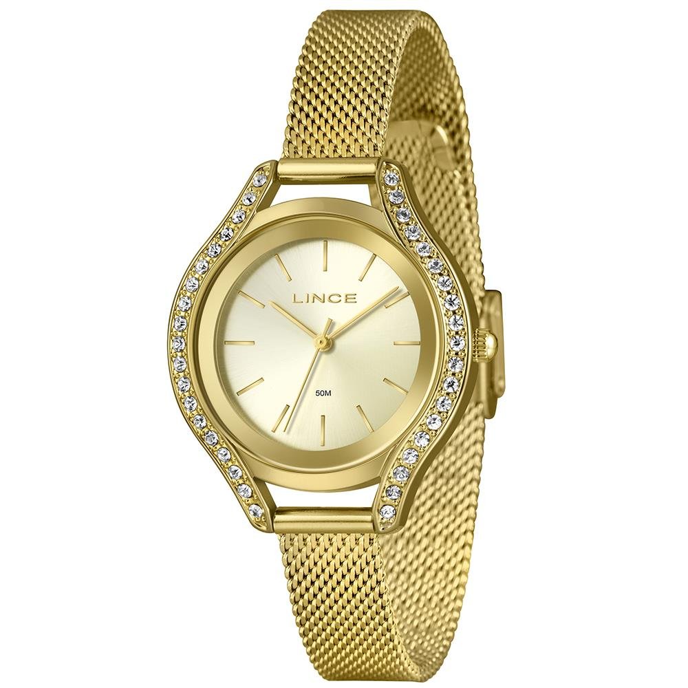 Relógio Lince Feminino Ref: Lrgm059l36 C1kx Casual Mesh Dourado