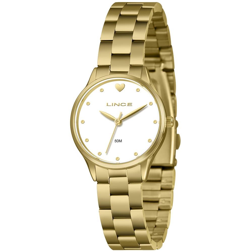 Relógio Lince Feminino Ref: Lrgh291l30 B1kx Coração Dourado