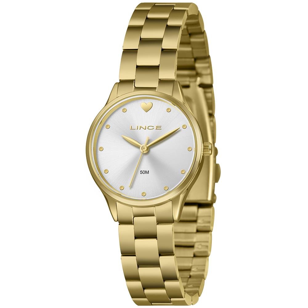 Relógio Lince Feminino Ref: Lrgh291l30 S1kx Coração Dourado