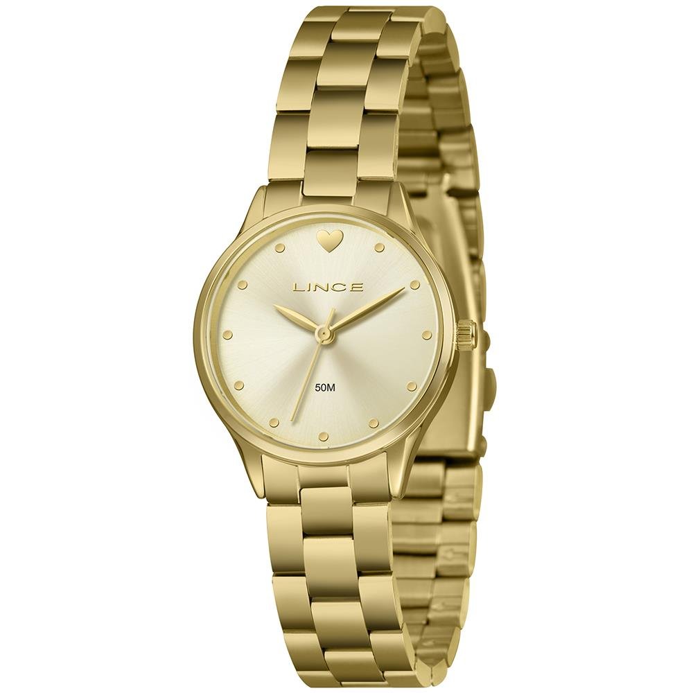 Relógio Lince Feminino Ref: Lrgh291l30 C1kx Coração Dourado