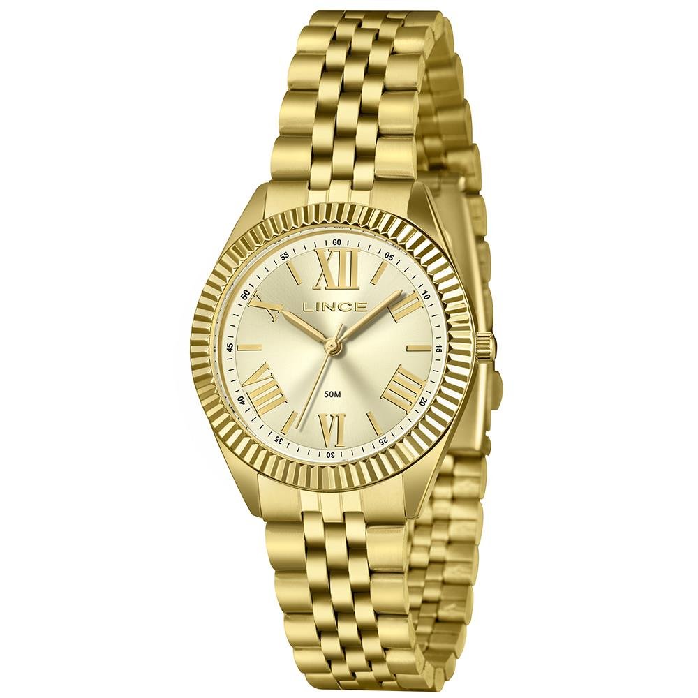 Relógio Lince Feminino Ref: Lrgm047l36 C3kx Clássico Dourado