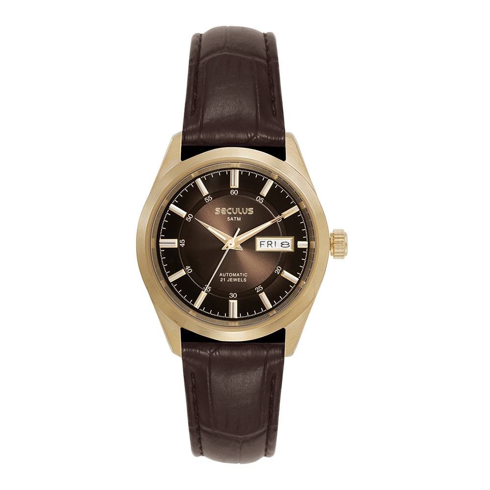 Relógio Seculus Masculino Ref: 77361gpsvdc9 Automático Dourado
