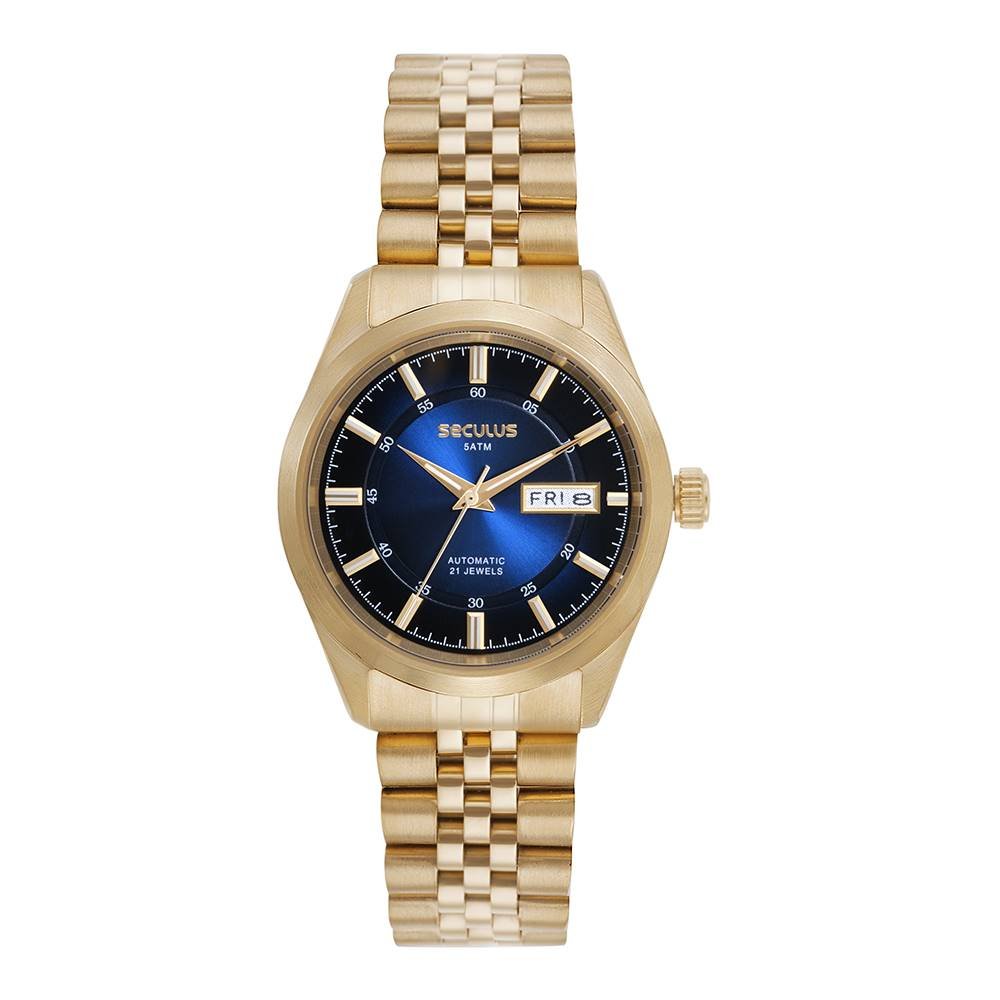 Relógio Seculus Masculino Ref: 77361gpsvda5 Automático Dourado