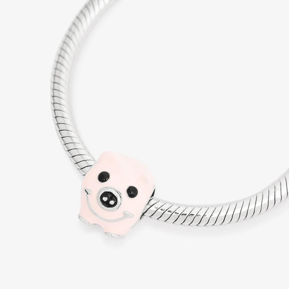 Charm Porquinho em Prata 925 Rosa 2