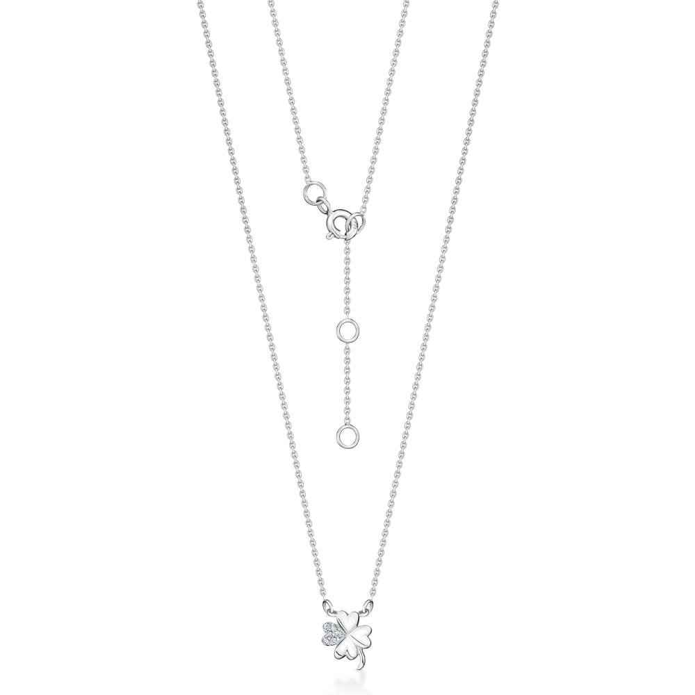 Colar Trevo Cravejado em Prata 925 Prata 2