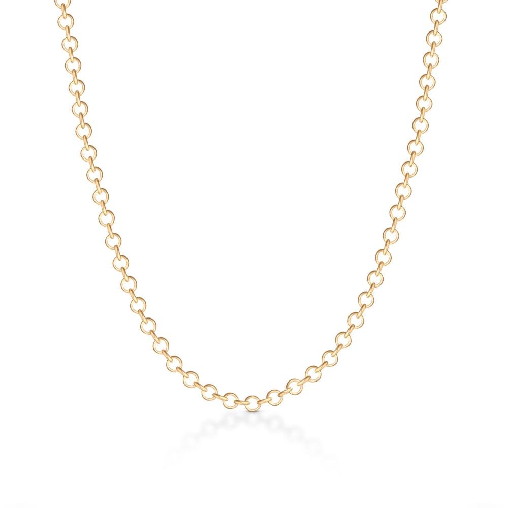 Corrente Elos em Prata 925 com Banho de Ouro Amarelo 18k - 45cm Dourado 1