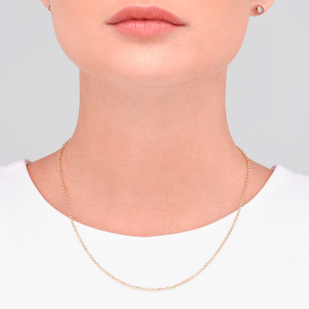 Corrente Elos em Prata 925 com Banho de Ouro Amarelo 18k - 45cm Dourado 2