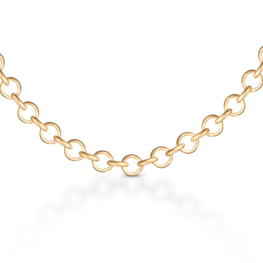 Corrente Elos em Prata 925 com Banho de Ouro Amarelo 18k - 45cm Dourado 3