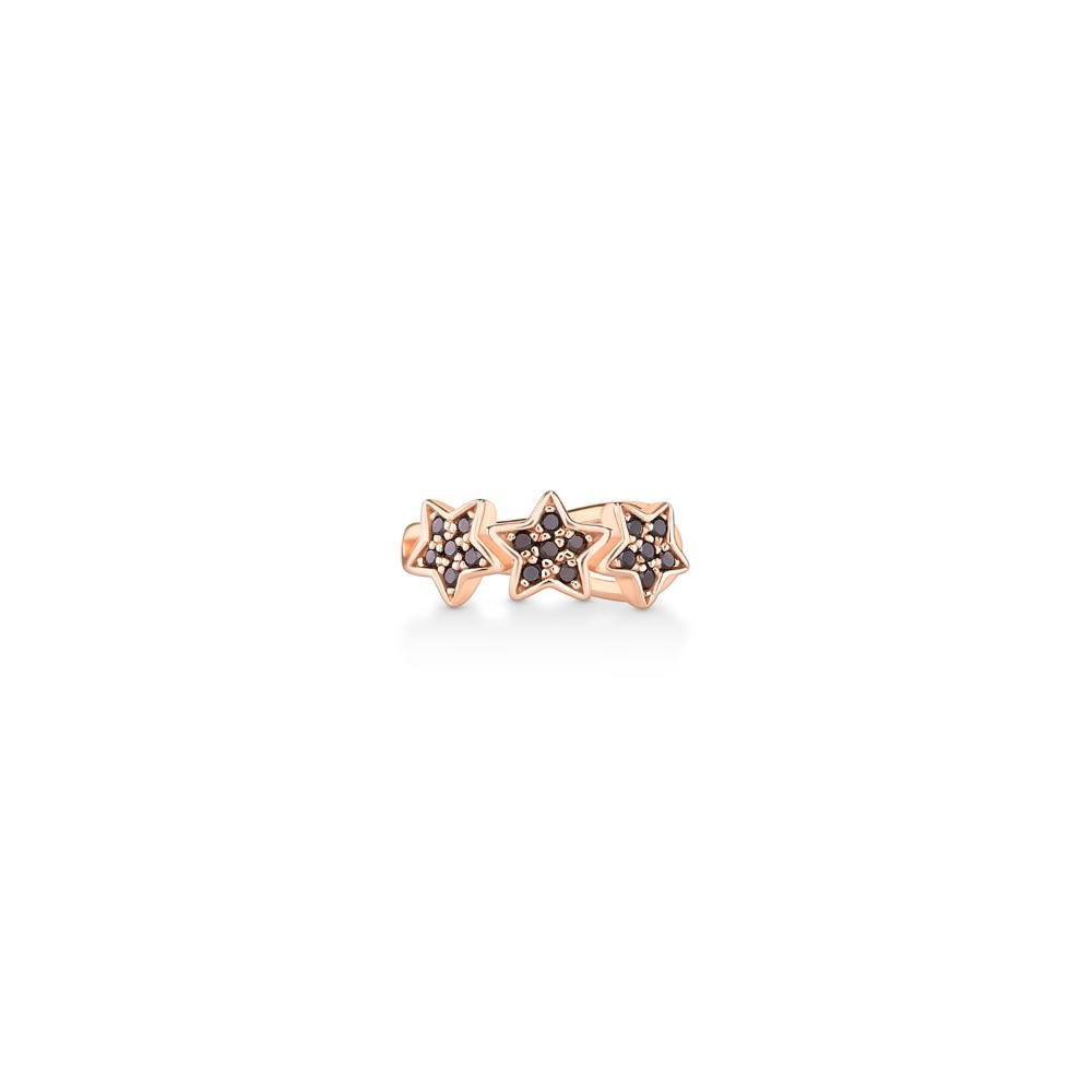 Piercing Estrelas Cravejado com Espinélio em Prata 925 com Banho de Ouro Rosé Dourado 1