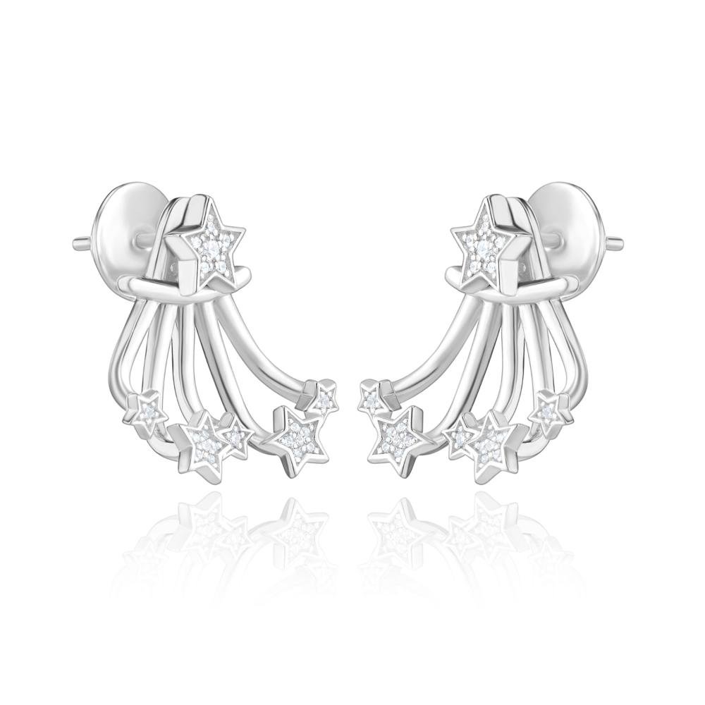 Brinco Super Star Cravejado em Prata 925 Prata 2