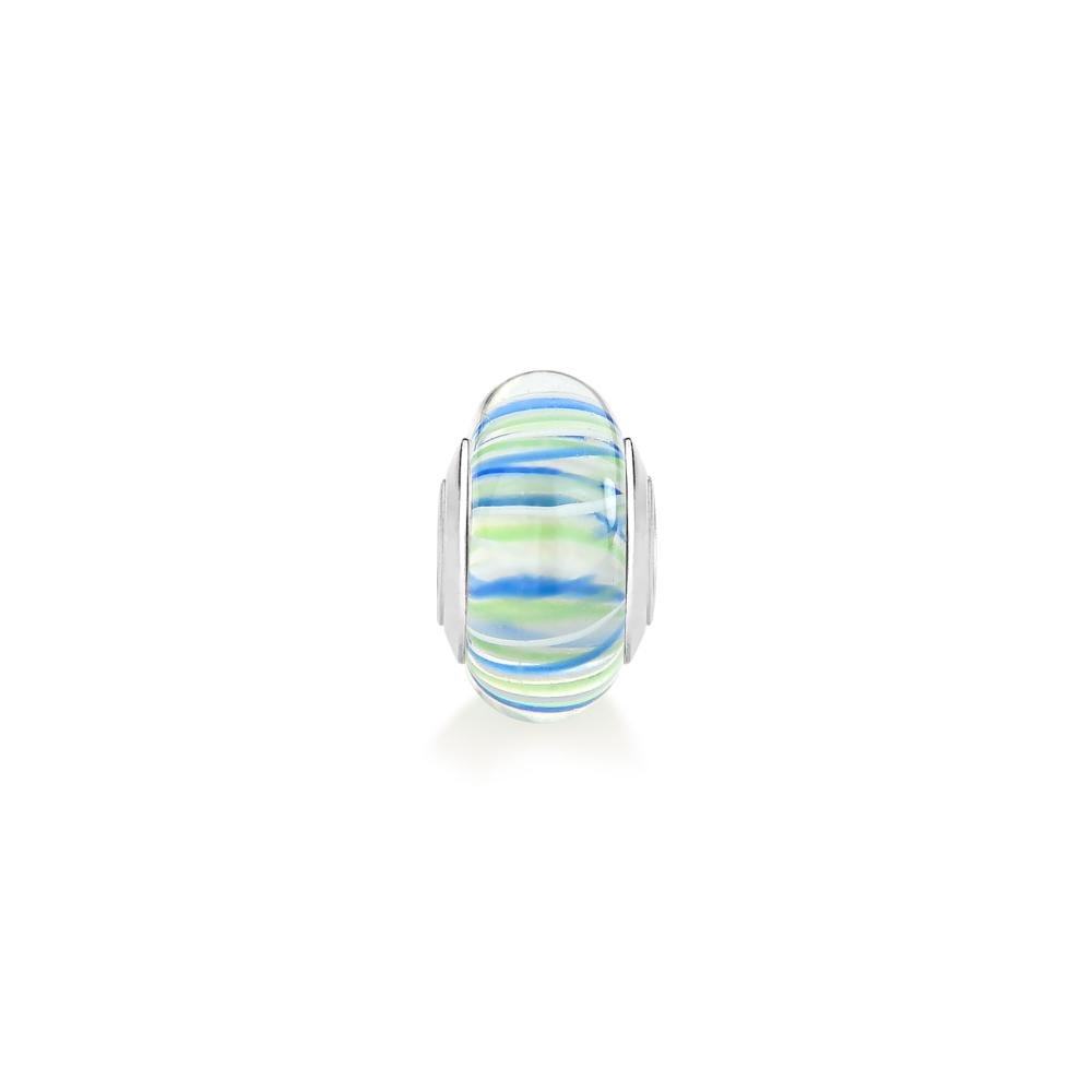 Charm Separador Listras Coloridas em Prata 925