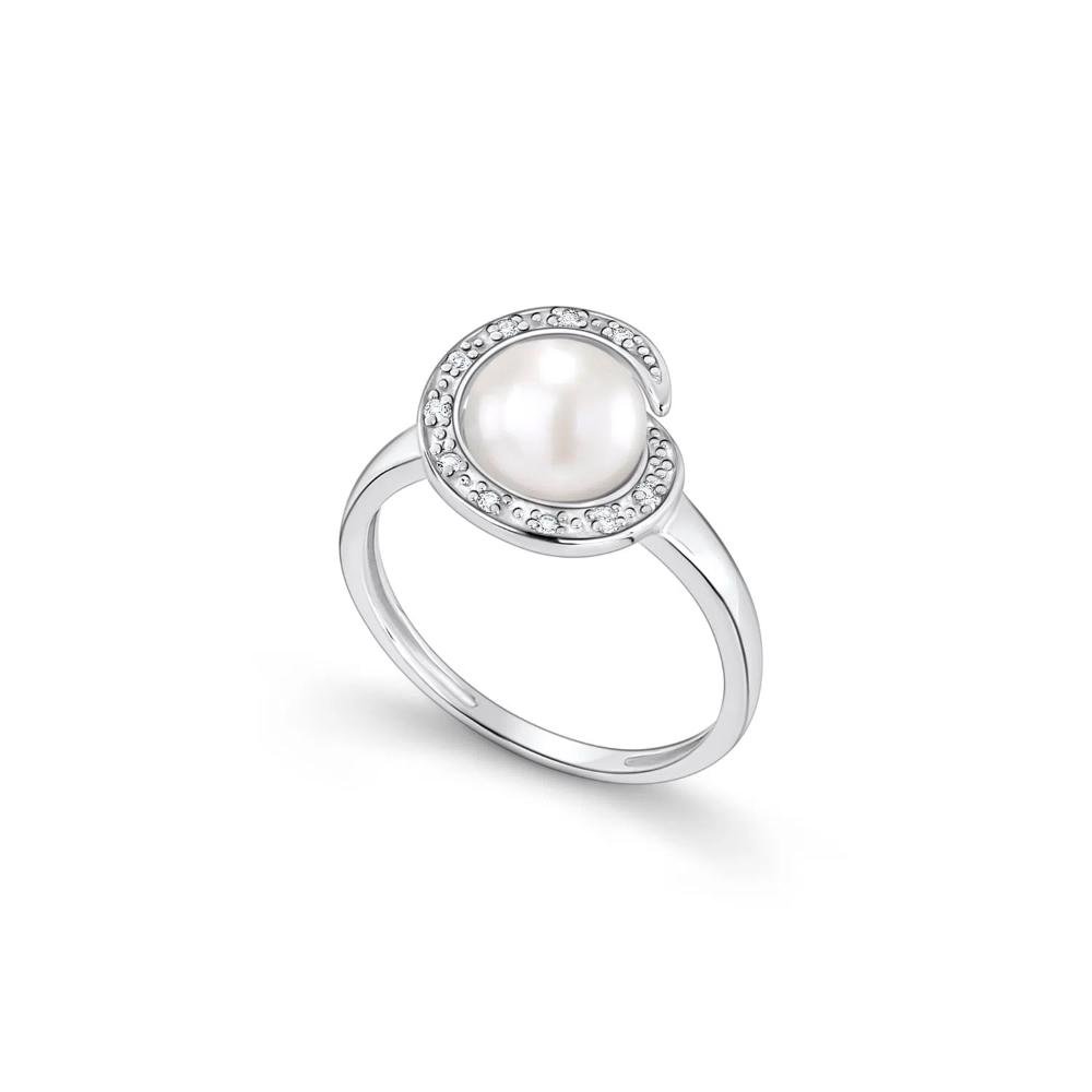 Anel Com Pérola e Topázio em Prata 925 3