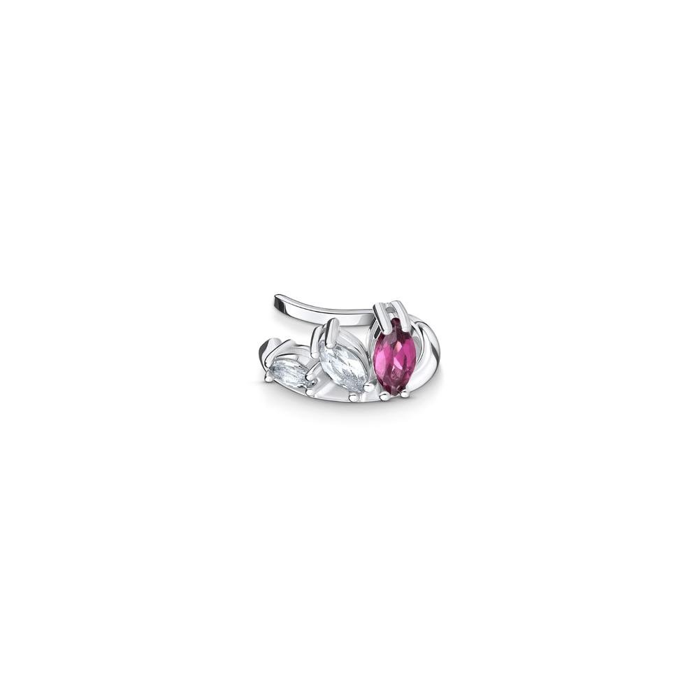 Piercing com Topázio e Rodolita em Prata 925 Prata 3