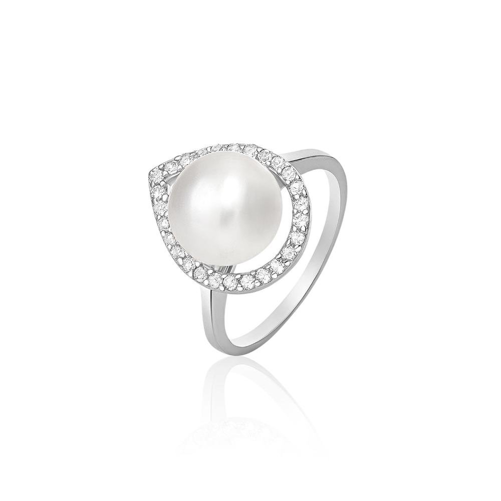 Anel Com Pérola e Topázio em Prata 925 Prata 2