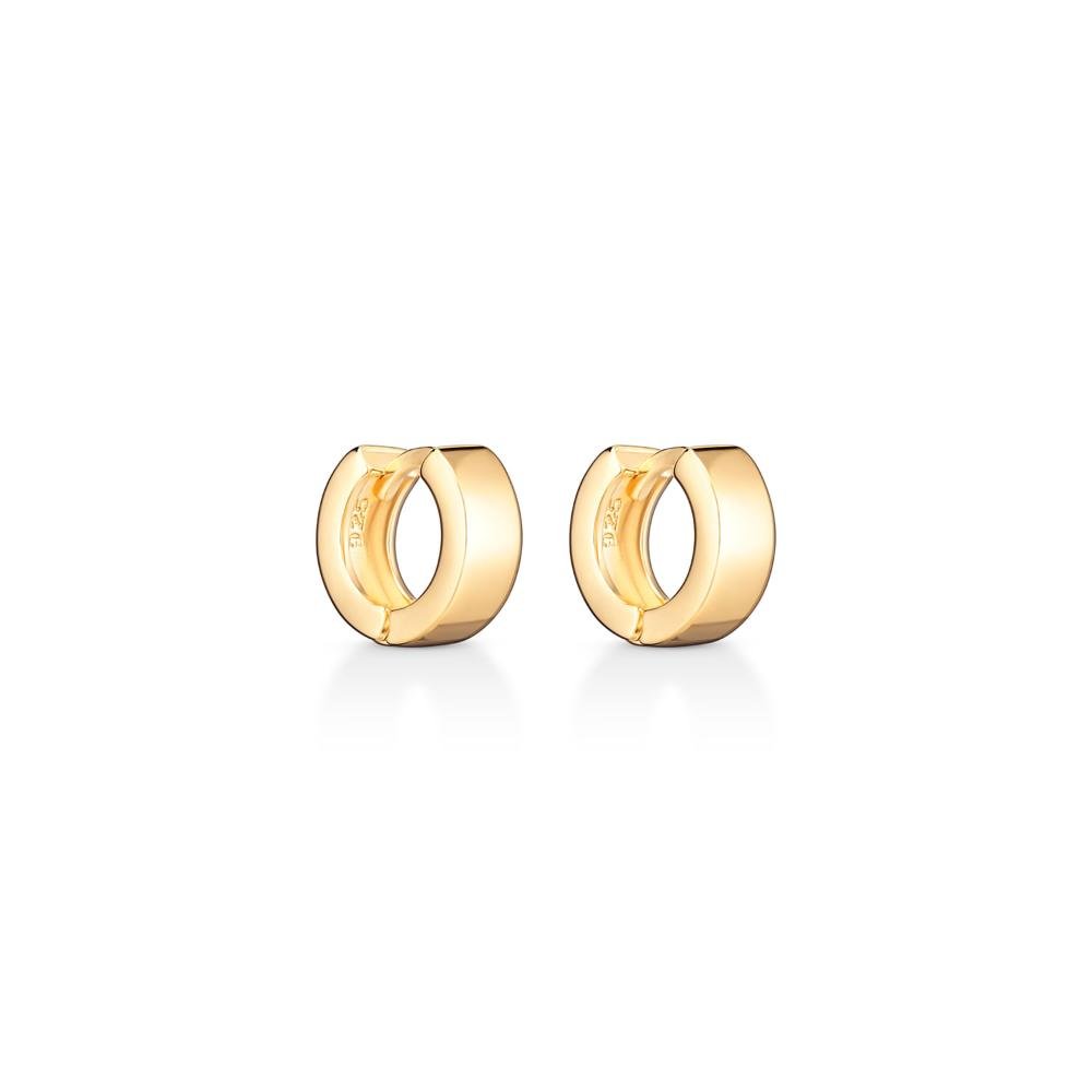 Brinco Argola Fio Quadrado 11mm em Prata com Banho de Ouro Amarelo 18k Prata 2
