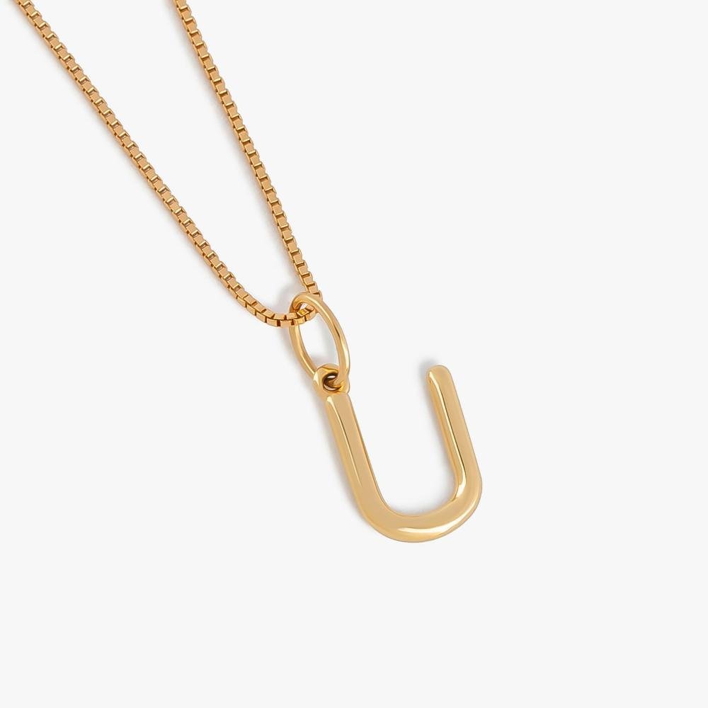 Pingente Letra U em Ouro Amarelo 18k Dourado 3