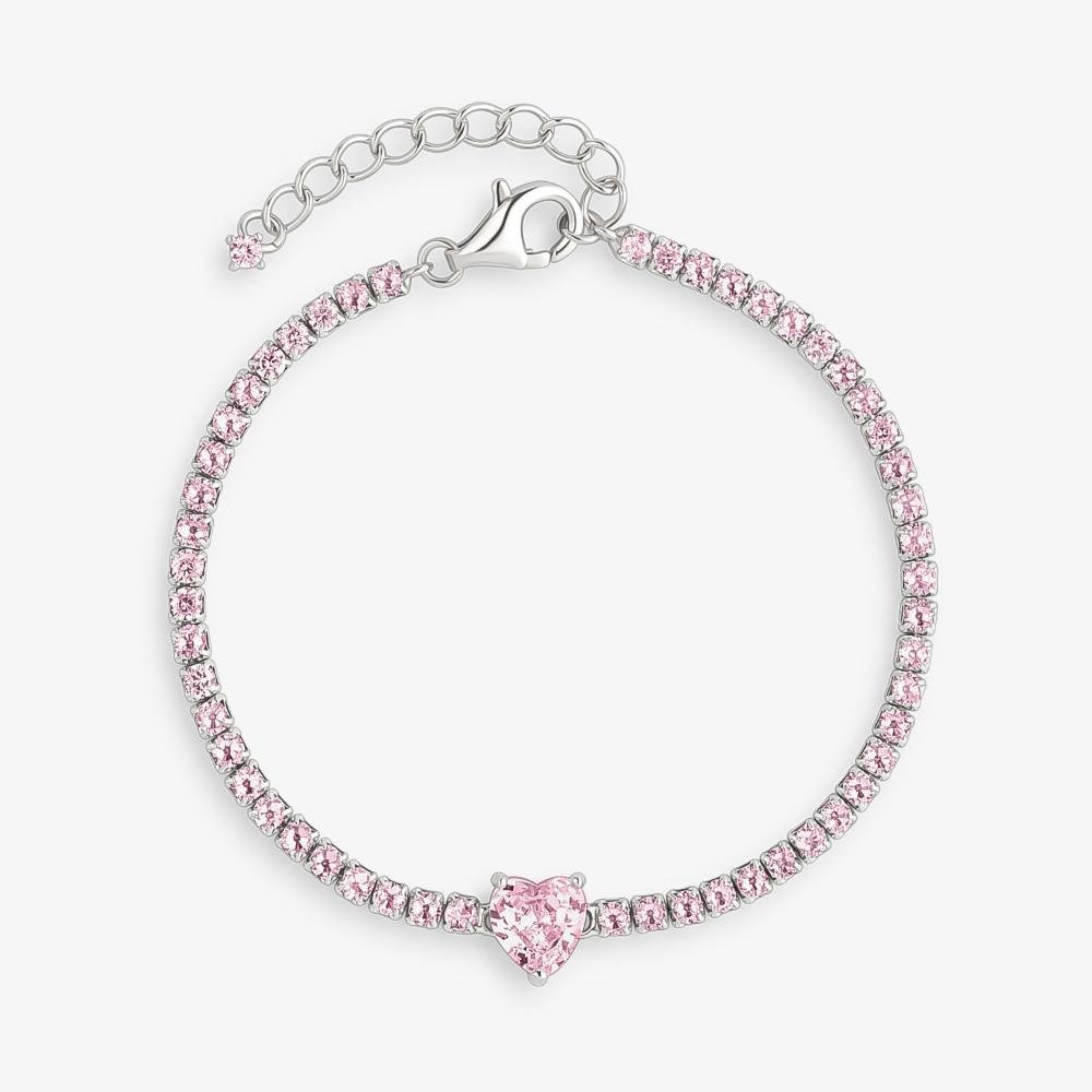 Pulseira Coração Cravejada em Prata 925 Prata 1