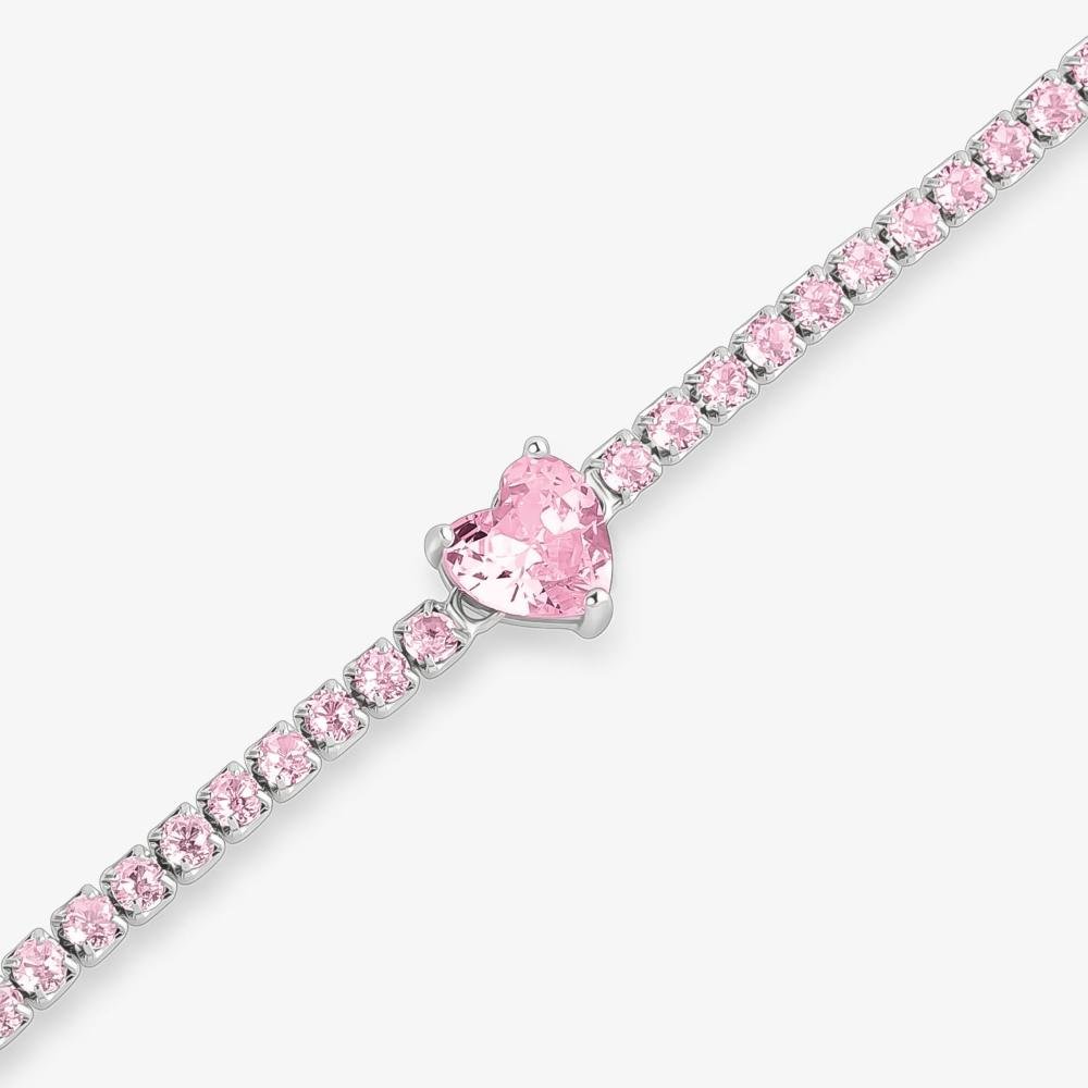 Pulseira Coração Cravejada em Prata 925 Prata 2