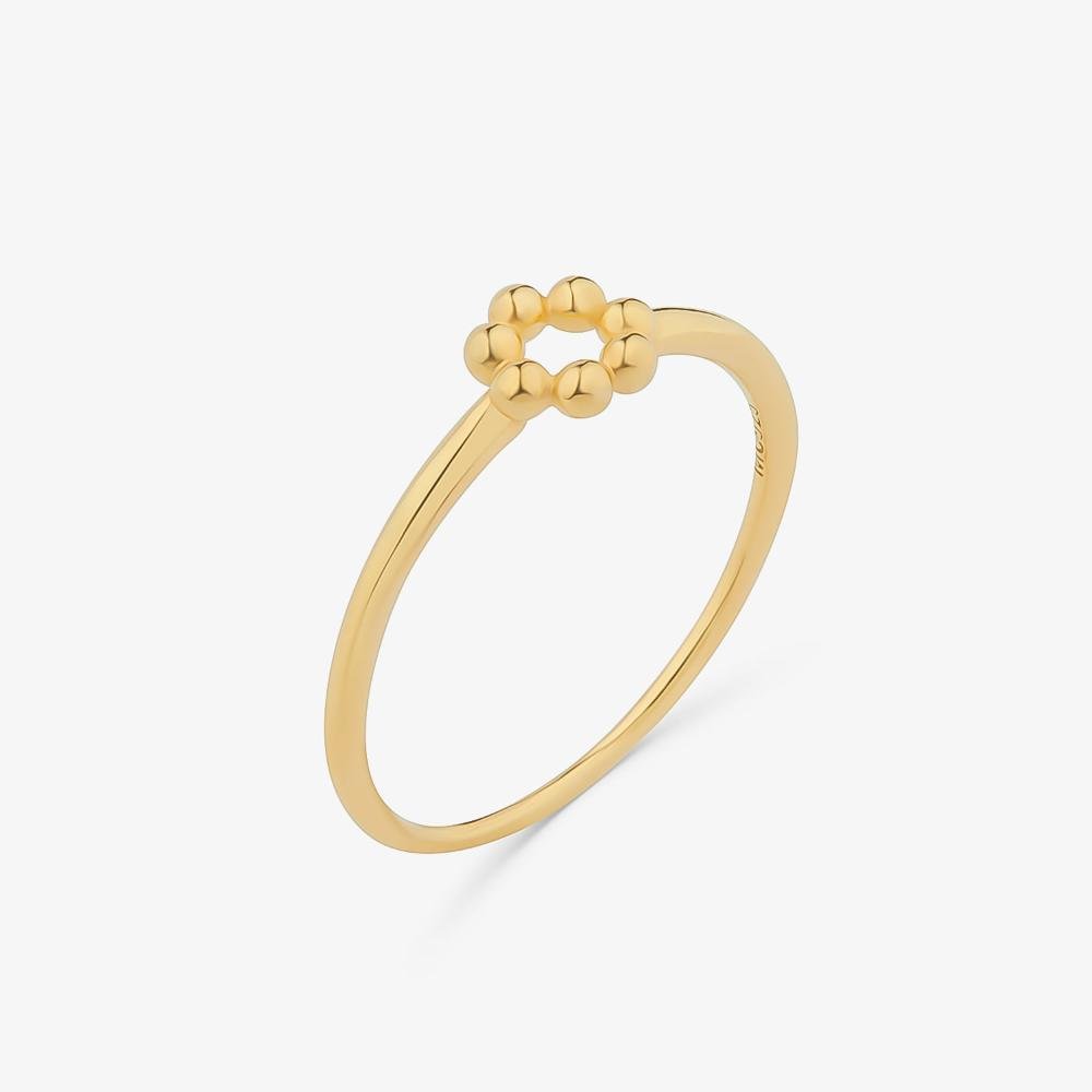 Anel Círculo em Prata 925 com Banho de Ouro Amarelo 18K Dourado 2