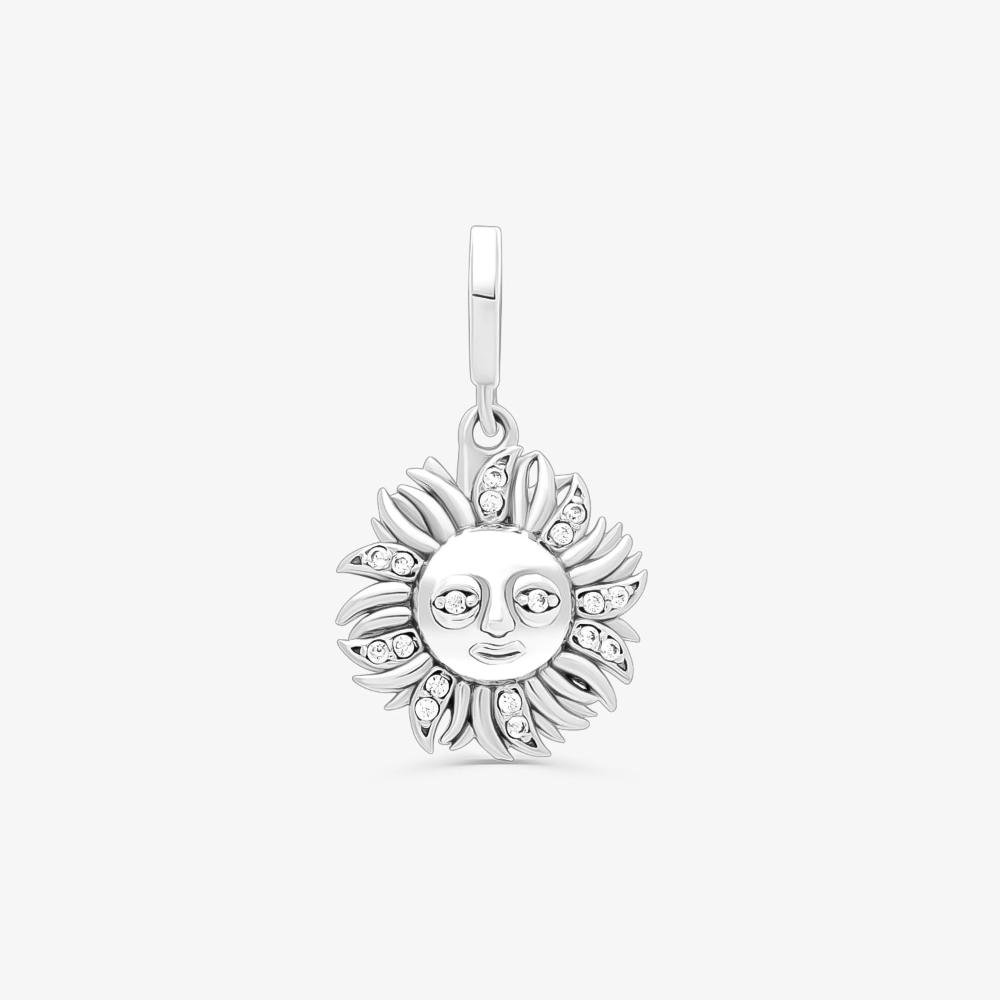 Charm Sol Cravejado em Prata 925