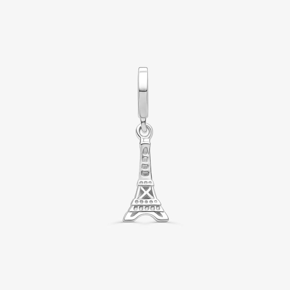 Collana Parigi Con Ciondolo Torre Eiffel 3D – Placcata Argento, 18 Pollici