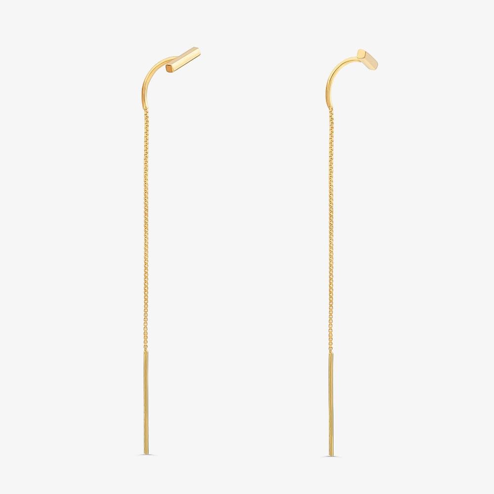 Brinco Longo em Prata 925 com Banho de Ouro Amarelo 18K Prata 3
