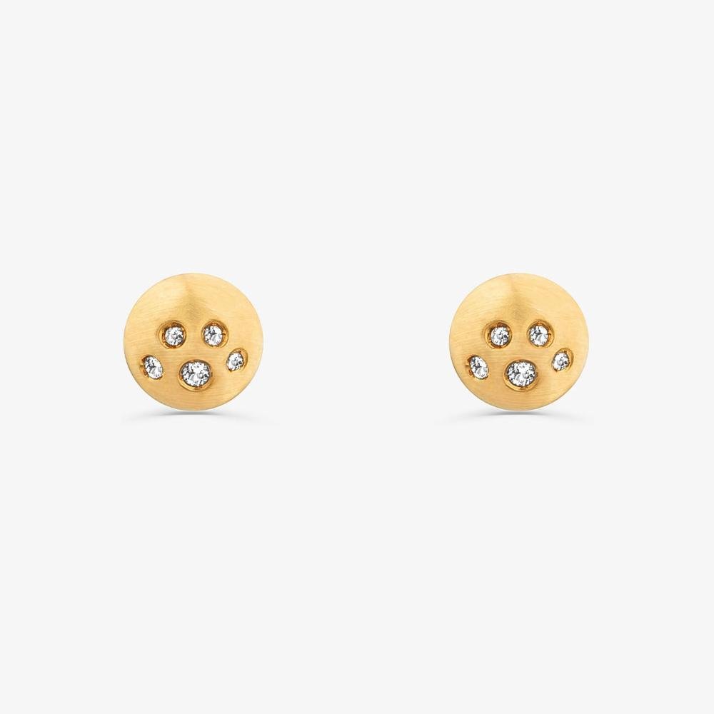 Brinco Stud com Topázio em Prata 925 com Banho de Ouro Amarelo 18k Prata 1