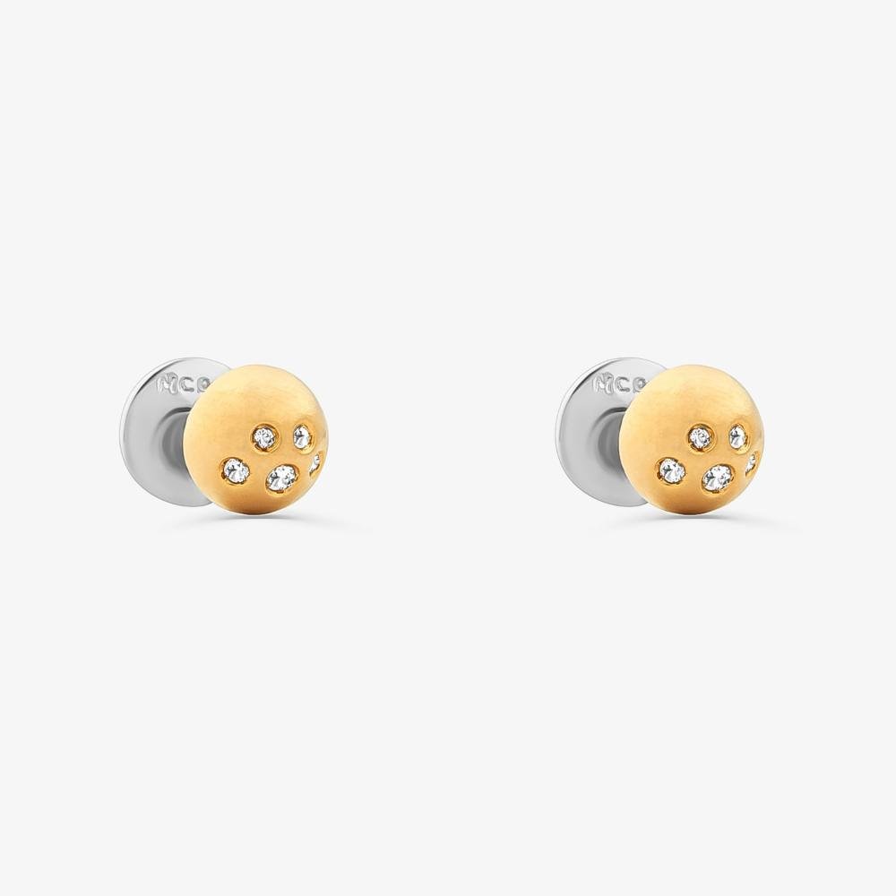 Brinco Stud com Topázio em Prata 925 com Banho de Ouro Amarelo 18k Prata 3