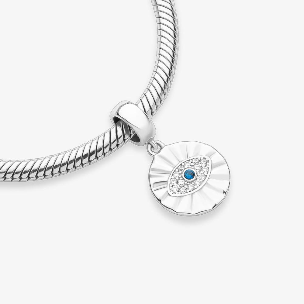 Charm Olho Grego Cravejado em Prata 925 Prata 2
