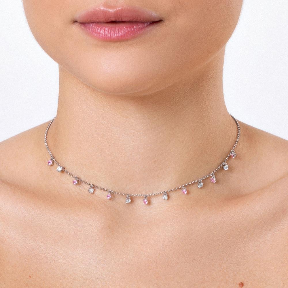 Colar Cravejado em Prata 925 Prata 2