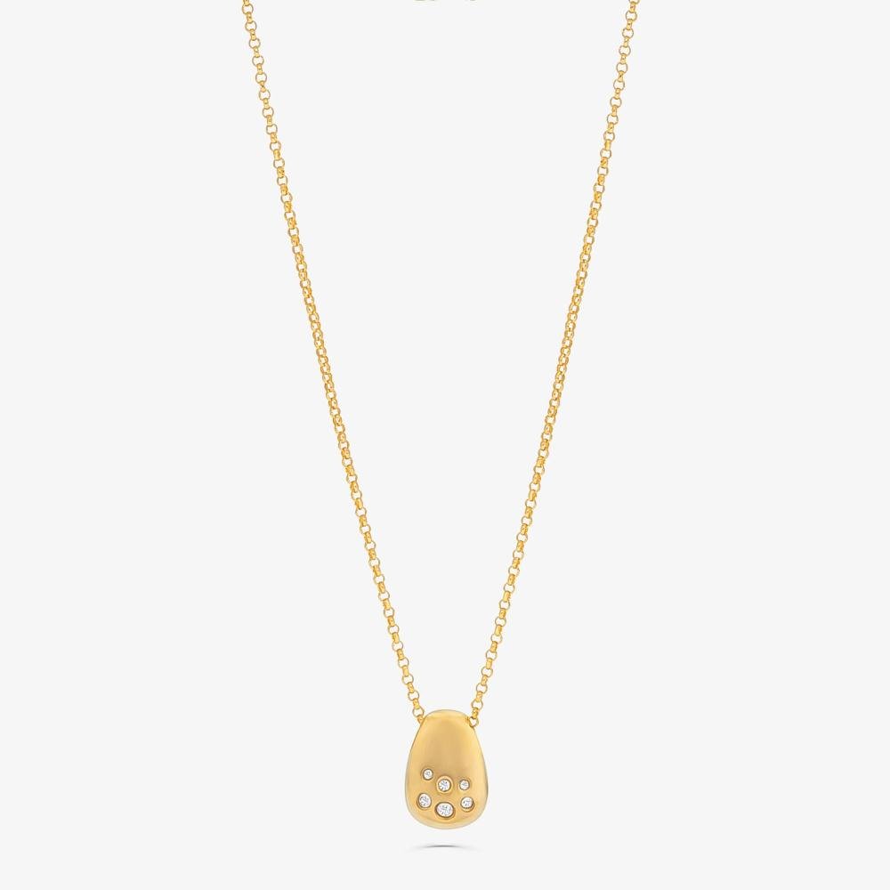 Colar com Topázio em Prata 925 com Banho de Ouro Amarelo 18k