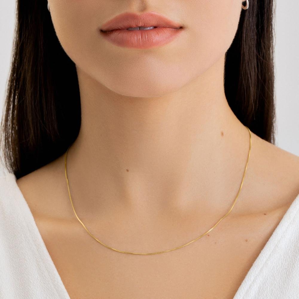 Corrente Malha Veneziana em Prata 925 com Banho de Ouro Amarelo 18k - 45 cm Prata 2