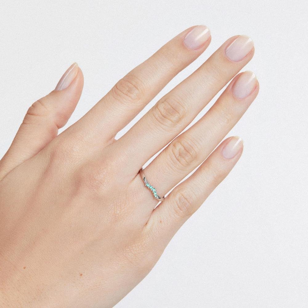 Anel Arco Cravejado em Prata 925 Prata 2