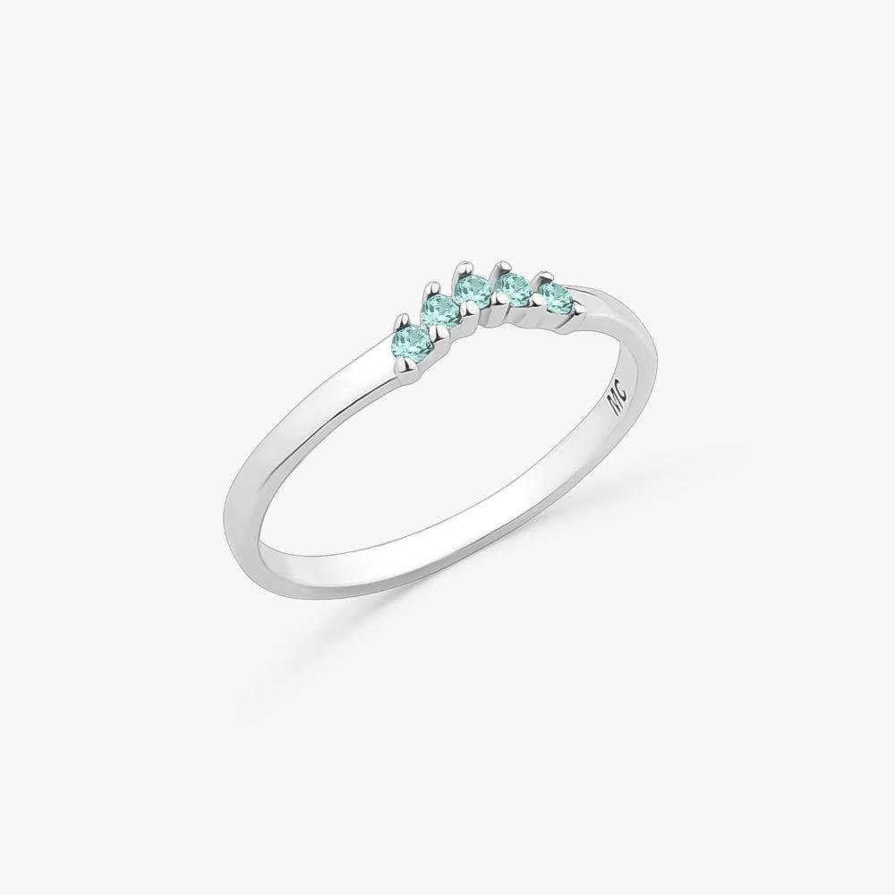 Anel Arco Cravejado em Prata 925 Prata 3