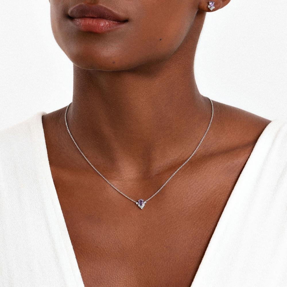 Colar com Ametista e Topázio em Prata 925 Prata 2